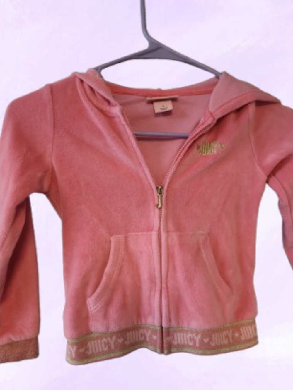 Juicy Couture velour juicy couture zipped hoodie jacket pink size kids girls 5